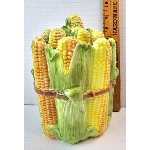 Vintage San Marco Italian Corn Design Ceramic Cookie Jar - Picture 1 of 11